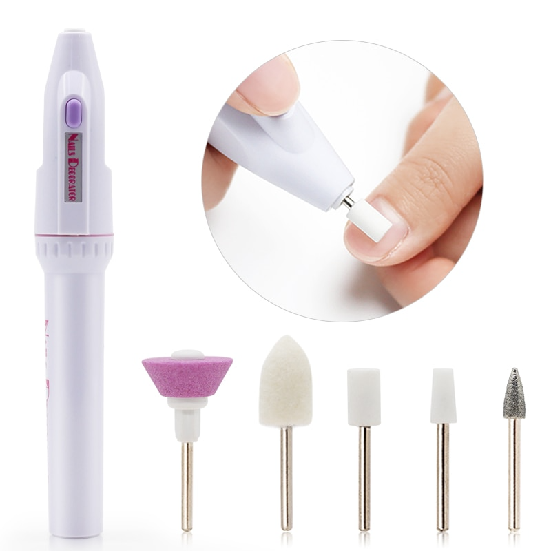 Lixa Elétrica Profissional Sem Fio Para Unhas Pé Mão Cuticula 5 em 1