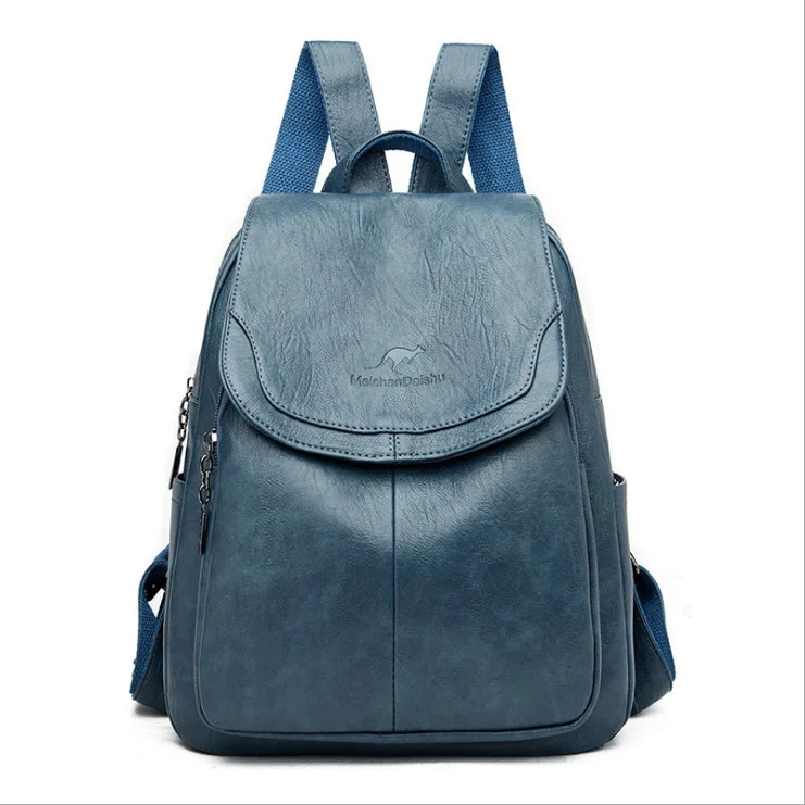 Mochila Feminina de Couro Macio Vintage