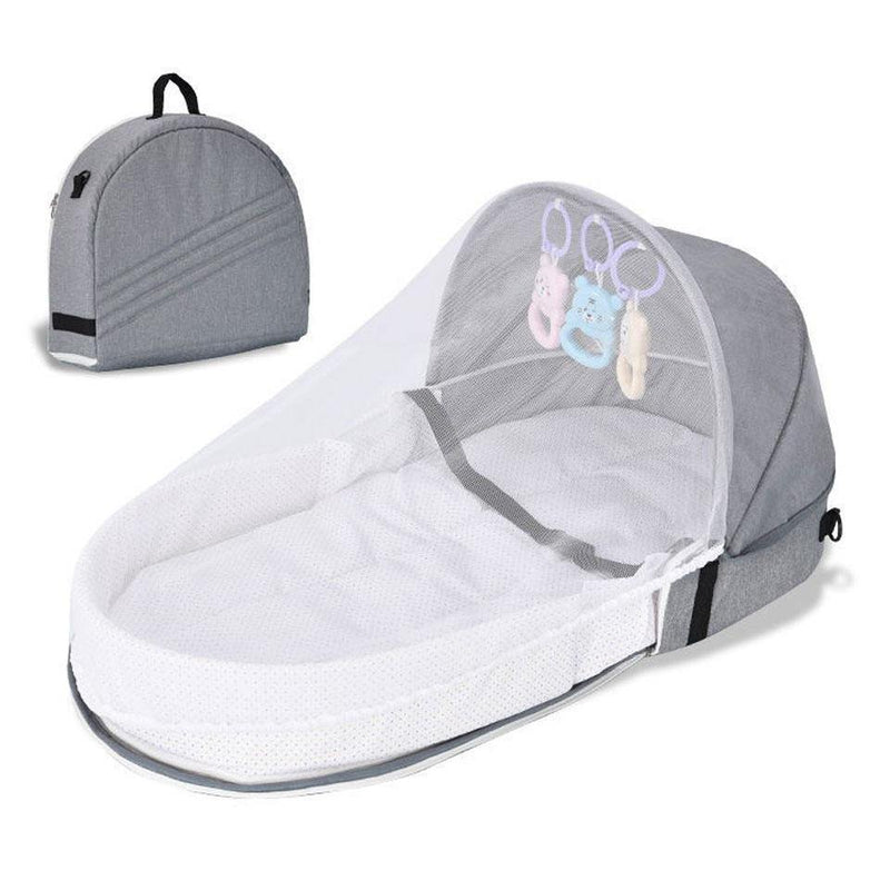 Cama Portátil Para Transporte de Bebê Dobrável Com Mosquiteiro