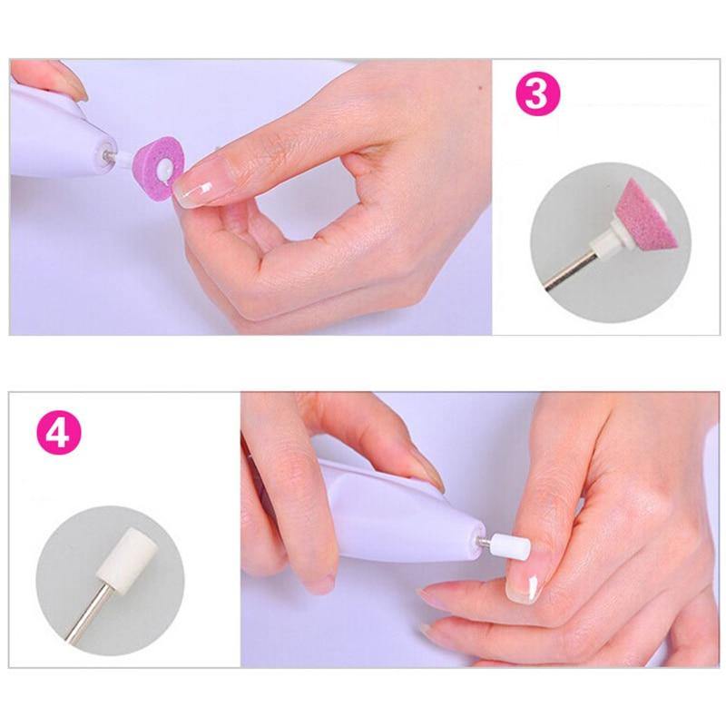 Lixa Elétrica Profissional Sem Fio Para Unhas Pé Mão Cuticula 5 em 1