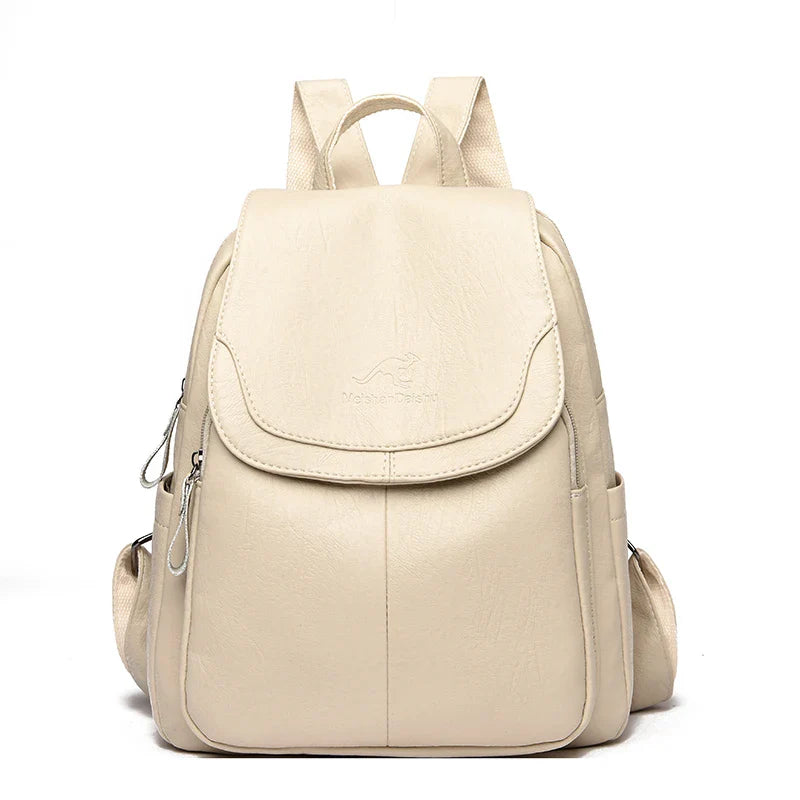 Mochila Feminina de Couro Macio Vintage