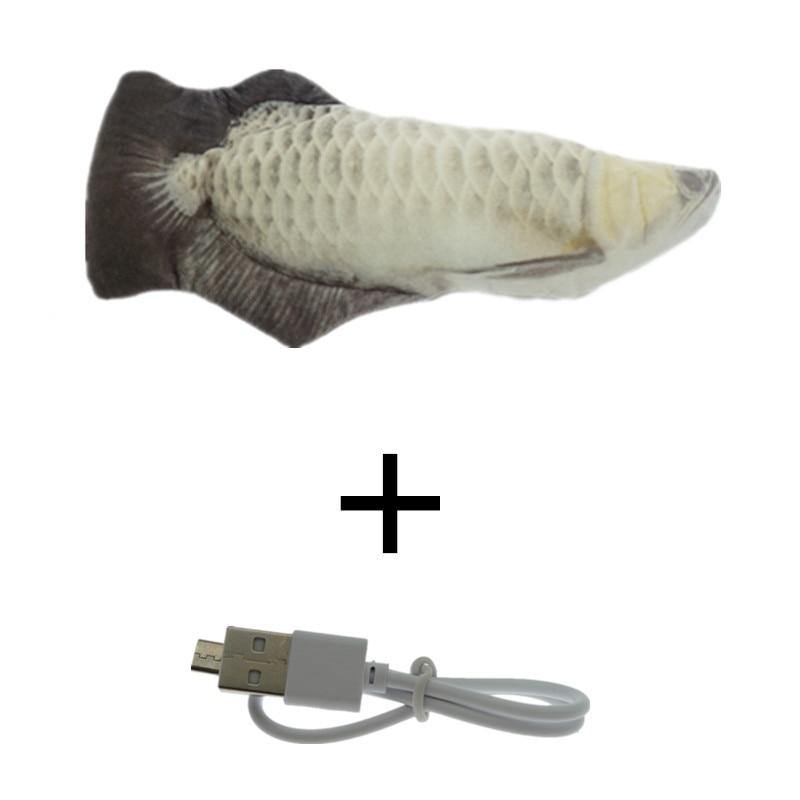 Peixe Que Se Mexe Brinquedo Para Gatos Eletrônico USB Automático Tina