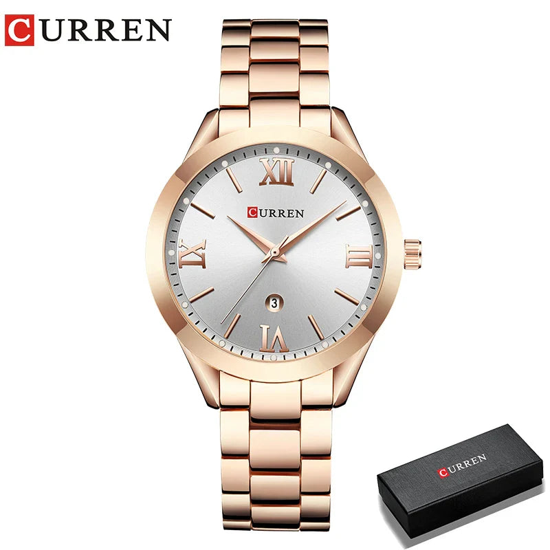 Relógio Feminino de Ouro Montre Femme CURREN