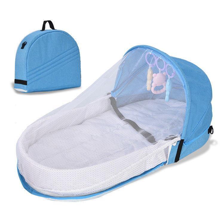 Cama Portátil Para Transporte de Bebê Dobrável Com Mosquiteiro