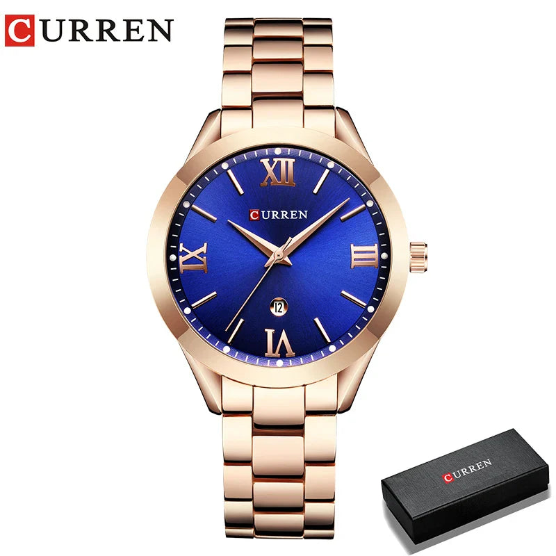 Relógio Feminino de Ouro Montre Femme CURREN