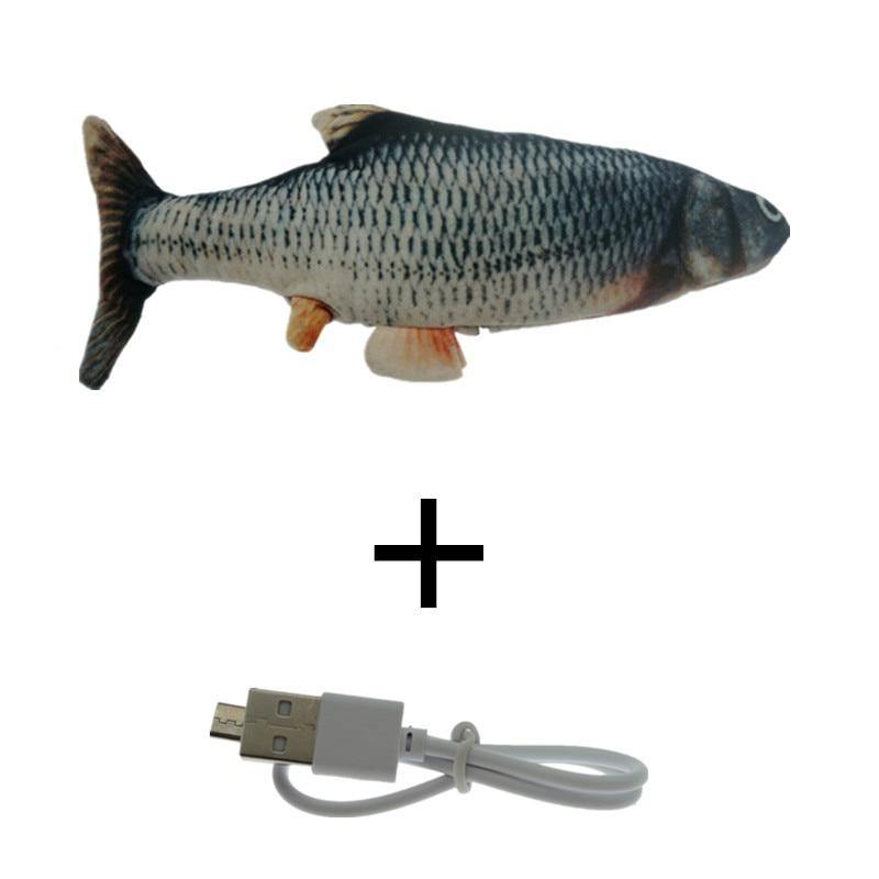 Peixe Que Se Mexe Brinquedo Para Gatos Eletrônico USB Automático Tina