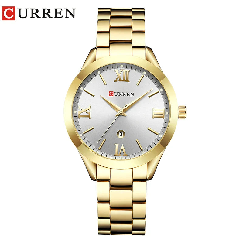 Relógio Feminino de Ouro Montre Femme CURREN