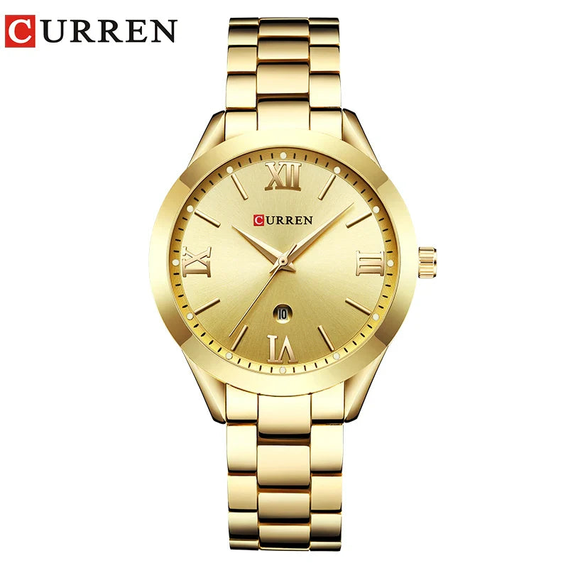 Relógio Feminino de Ouro Montre Femme CURREN