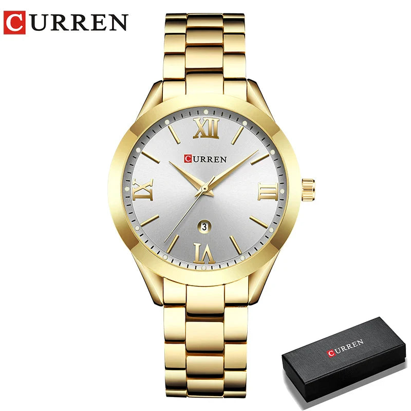 Relógio Feminino de Ouro Montre Femme CURREN