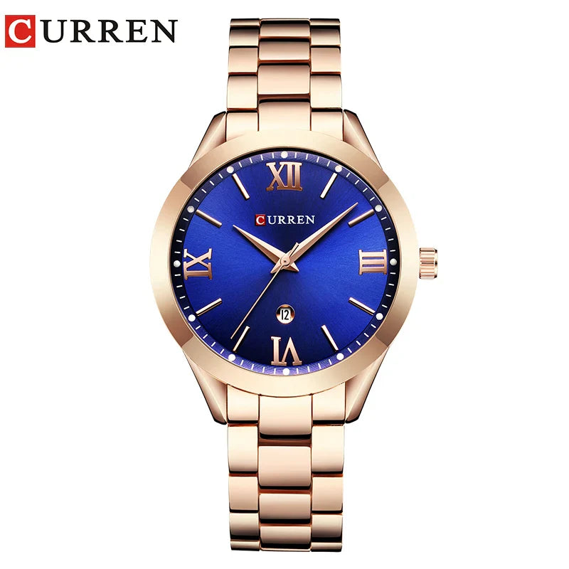 Relógio Feminino de Ouro Montre Femme CURREN