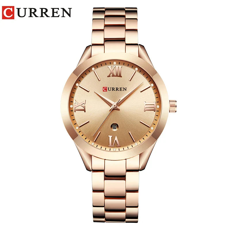 Relógio Feminino de Ouro Montre Femme CURREN