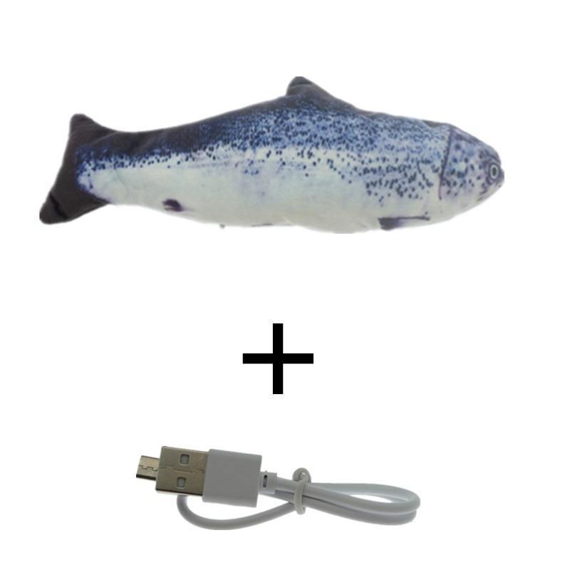 Peixe Que Se Mexe Brinquedo Para Gatos Eletrônico USB Automático Tina