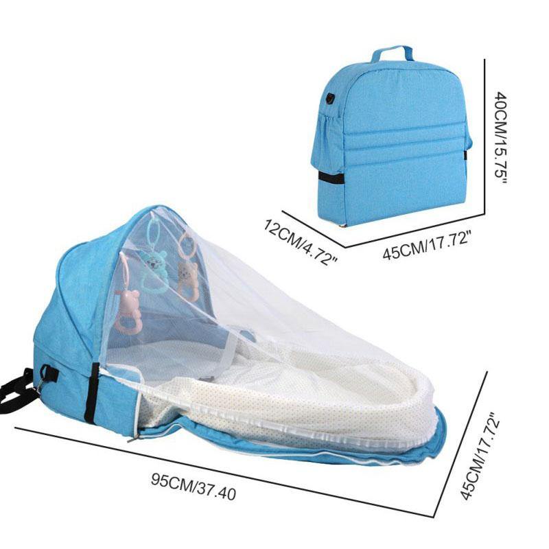 Cama Portátil Para Transporte de Bebê Dobrável Com Mosquiteiro