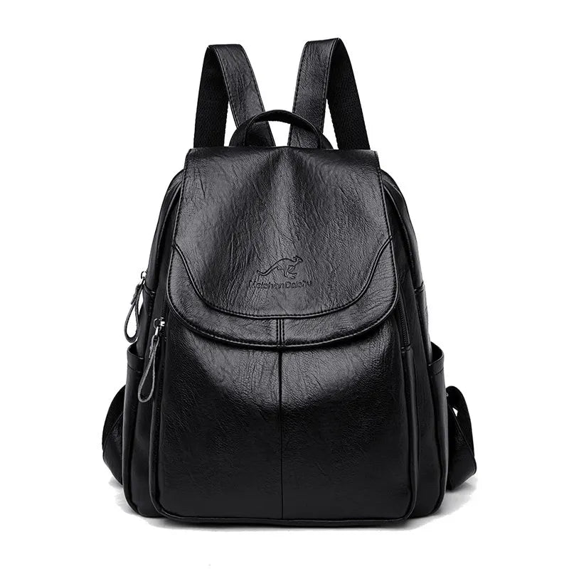 Mochila Feminina de Couro Macio Vintage