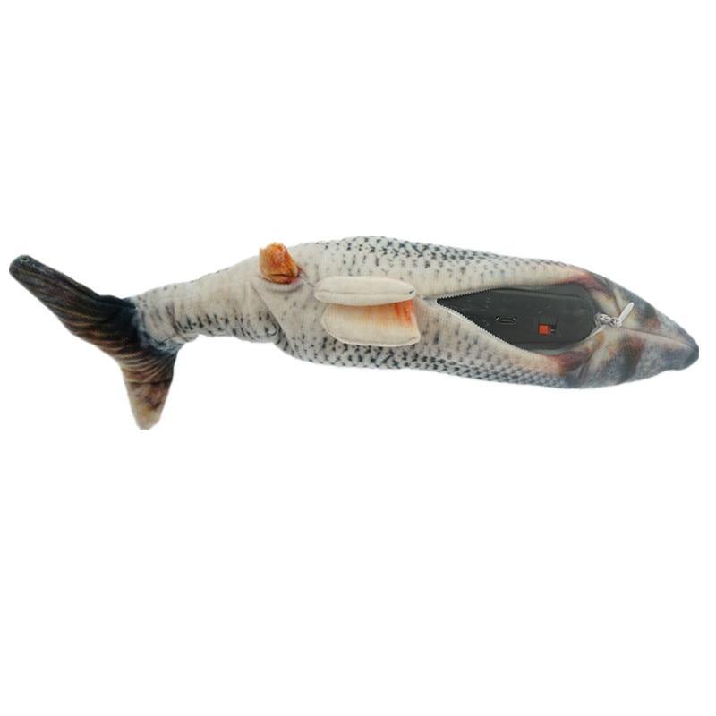 Peixe Que Se Mexe Brinquedo Para Gatos Eletrônico USB Automático Tina