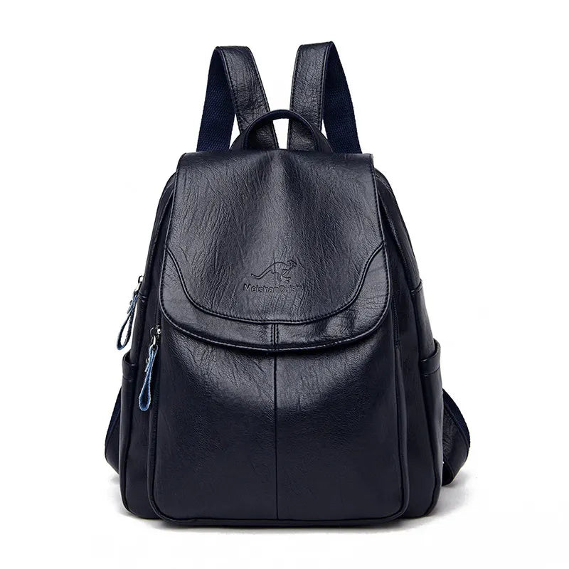 Mochila Feminina de Couro Macio Vintage