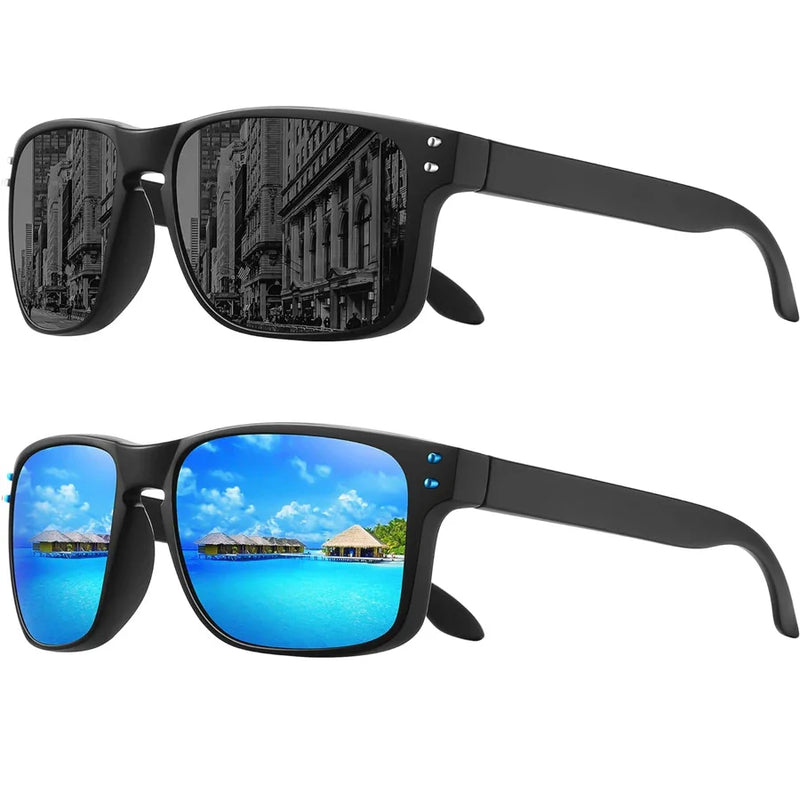 Óculos de Sol Quadrado Polarizados Unissex com Proteção UV400