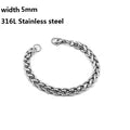 Pulseira Masculina de Corrente Cubana de Aço Inoxidável Viking Kpop Unisses