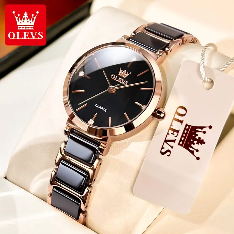 Relógio Feminino Luxo Rosa de Ouro OLEVS