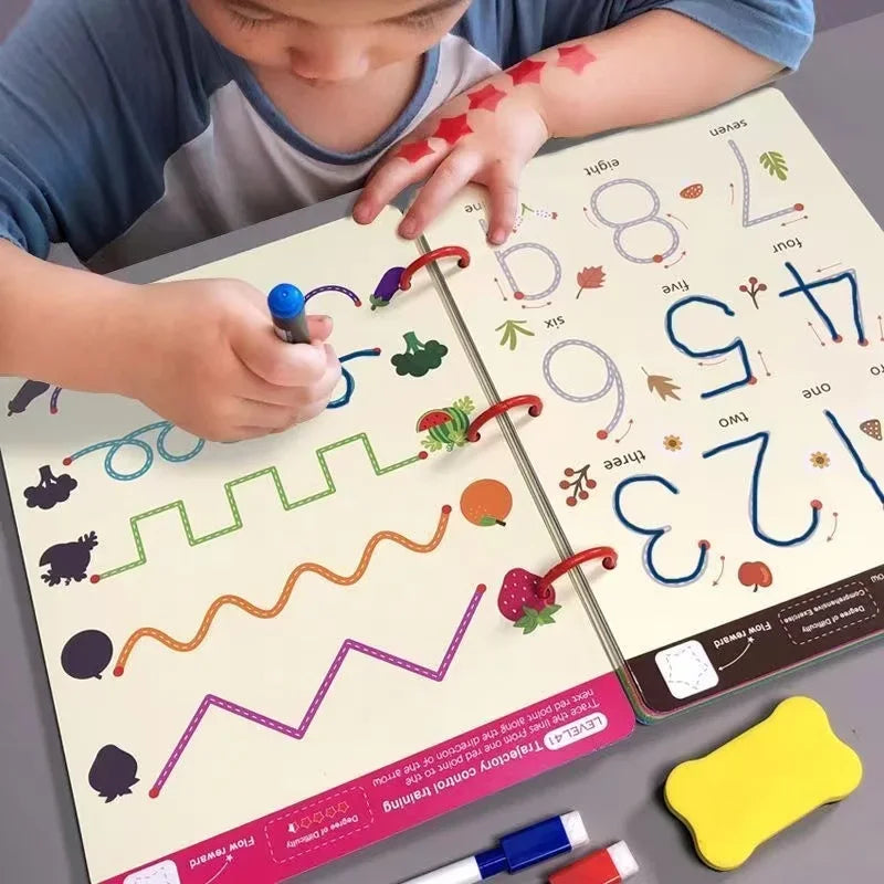 Livro de Treinamento Reutilizável Prática mágica Copybook para Crianças Desenho Educação