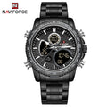 Relógio Masculino Quartzo Militar NAVIFORCE de Luxo Pulseira de Aço À Prova D' Água