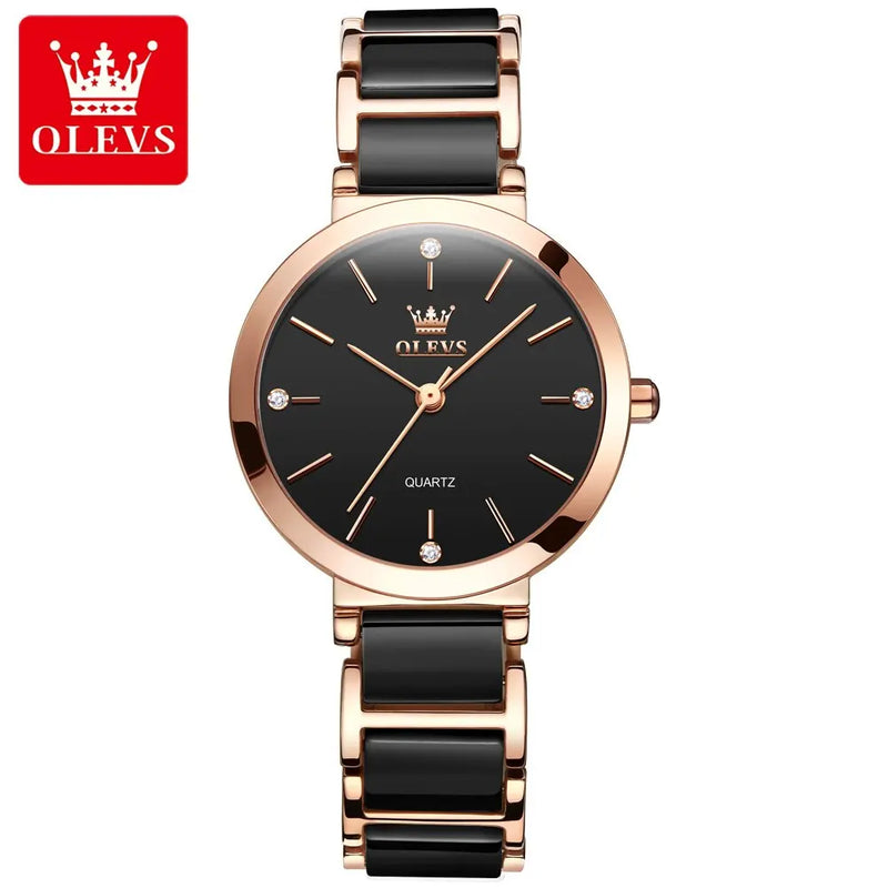 Relógio Feminino Luxo Rosa de Ouro OLEVS