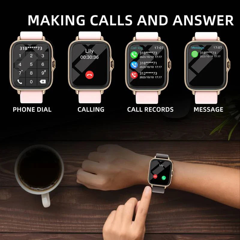Smartwatch Chamada sem Fio para iPhone e Android