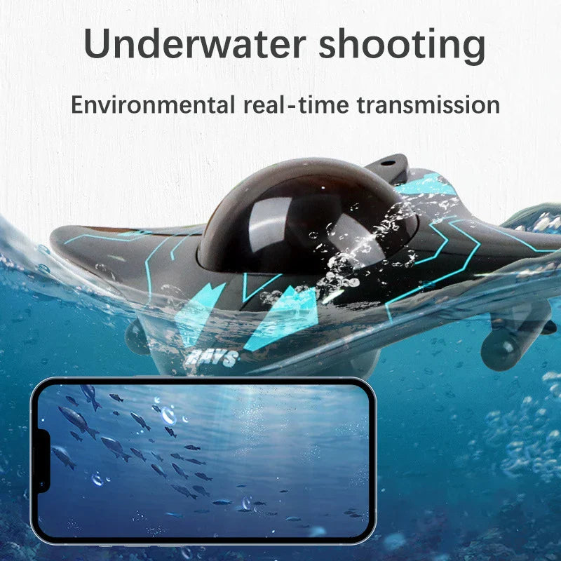 Mini WIFI RC Barco Submarino de Seis Vias Mergulho