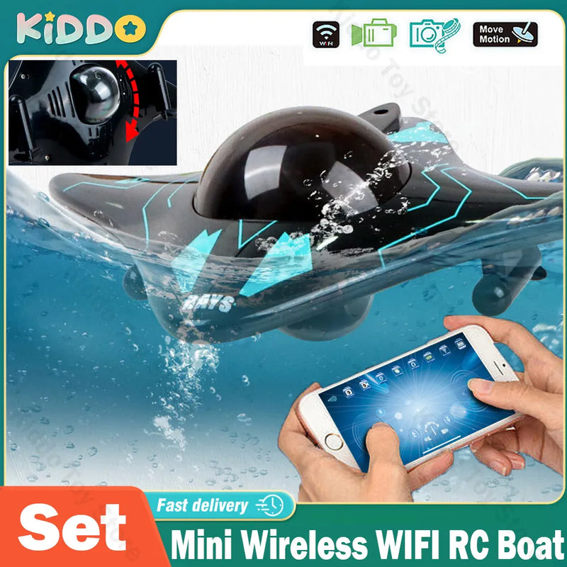 Mini WIFI RC Barco Submarino de Seis Vias Mergulho