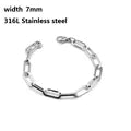 Pulseira Masculina de Corrente Cubana de Aço Inoxidável Viking Kpop Unisses