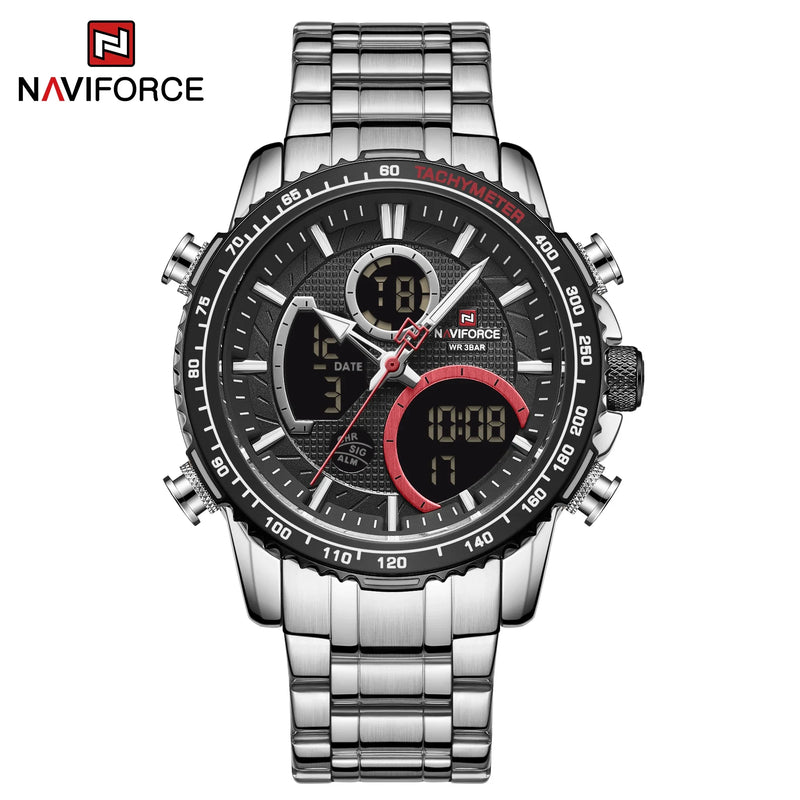 Relógio Masculino Quartzo Militar NAVIFORCE de Luxo Pulseira de Aço À Prova D' Água