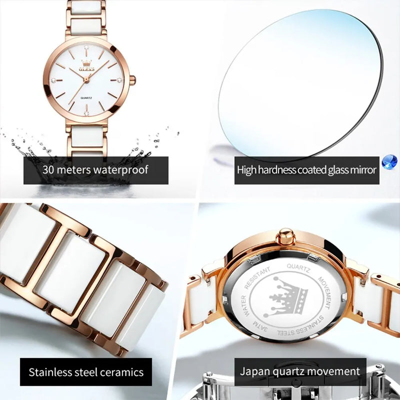 Relógio Feminino Luxo Rosa de Ouro OLEVS