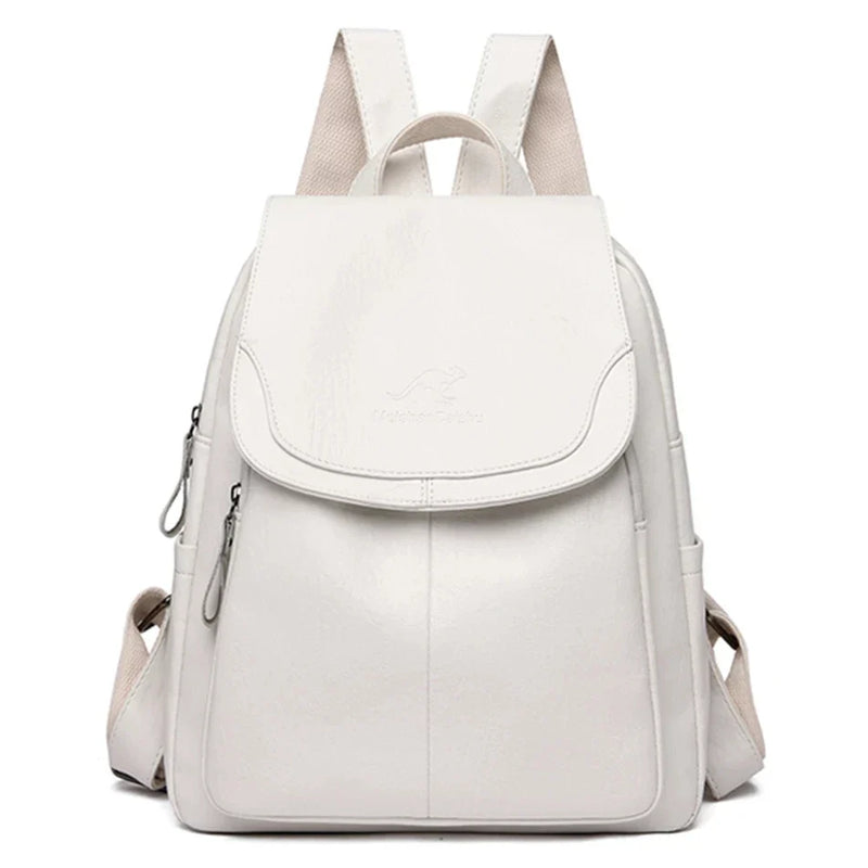 Mochila Feminina de Couro Macio Vintage