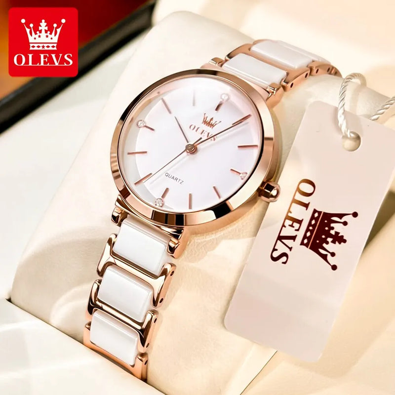 Relógio Feminino Luxo Rosa de Ouro OLEVS