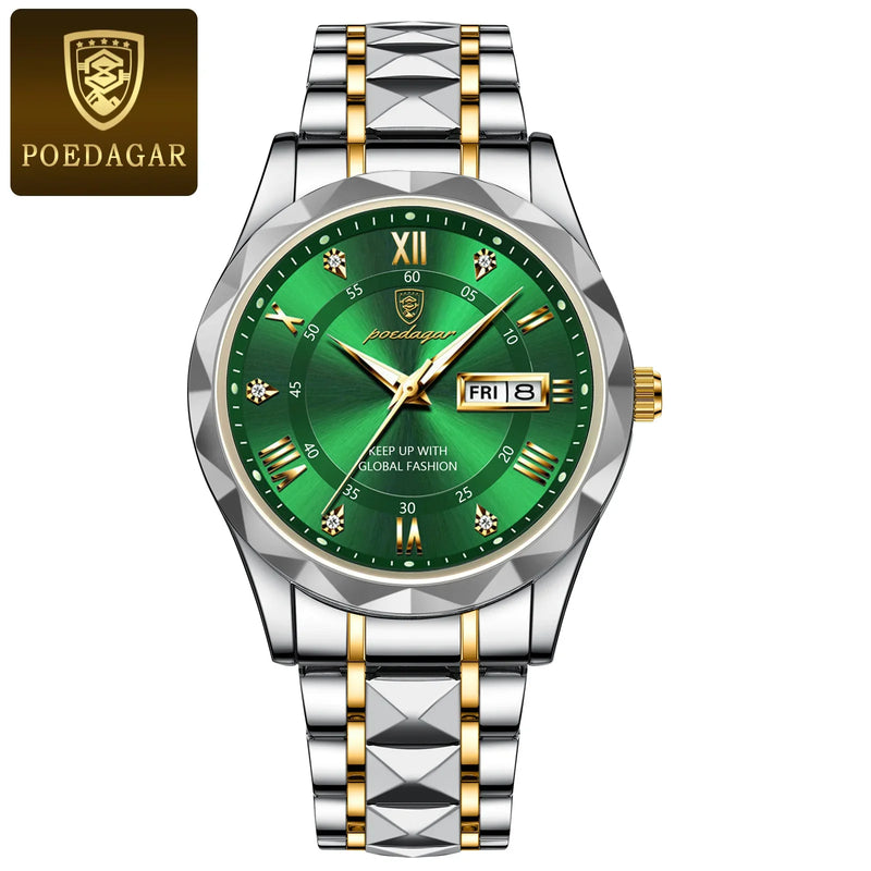 Relógio Masculino POEDAGAR à Prova D' Água Pulseira de Aço Inoxidável