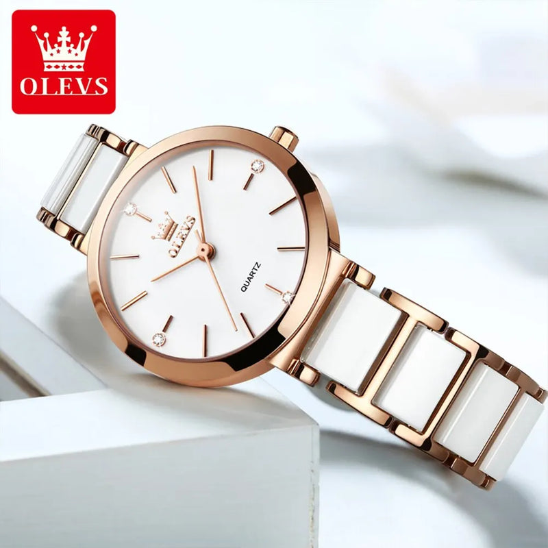 Relógio Feminino Luxo Rosa de Ouro OLEVS