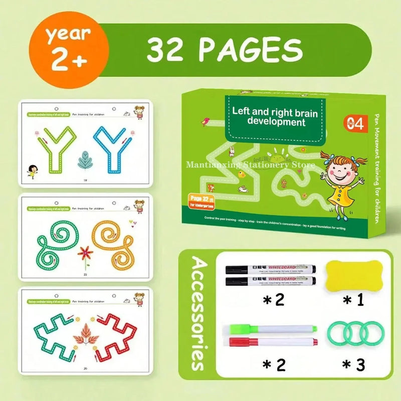 Livro de Treinamento Reutilizável Prática mágica Copybook para Crianças Desenho Educação