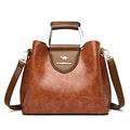 Bolsas Feminina Luxo de Couro Macio 3 Camadas Ombro Crossbody