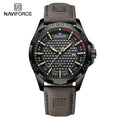 Relógio Masculino de Quartzo NAVIFORCE Pulseira de Couro Impermeável