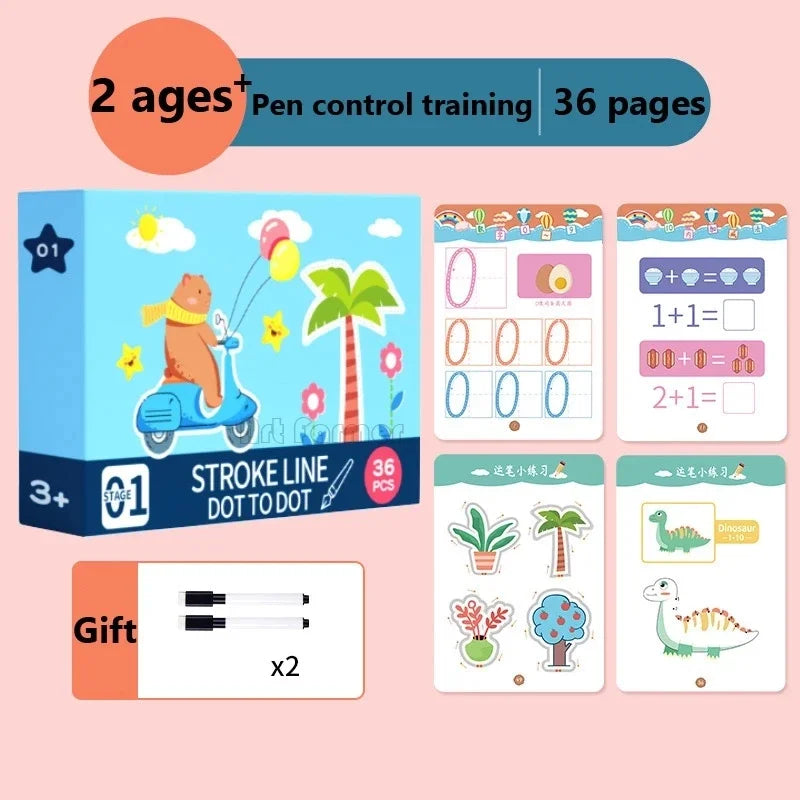 Livro de Treinamento Reutilizável Prática mágica Copybook para Crianças Desenho Educação