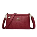 Bolsas Feminina Luxo de Couro Macio 3 Camadas Ombro Crossbody