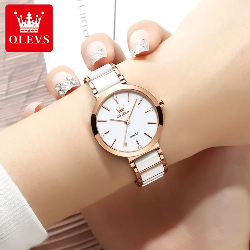 Relógio Feminino Luxo Rosa de Ouro OLEVS