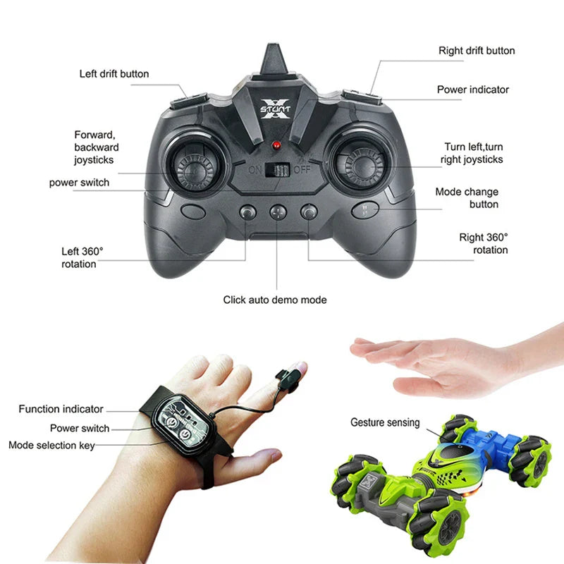 Rádio Controle Remoto Carros RC Relógio Gesto Sensor Rotação