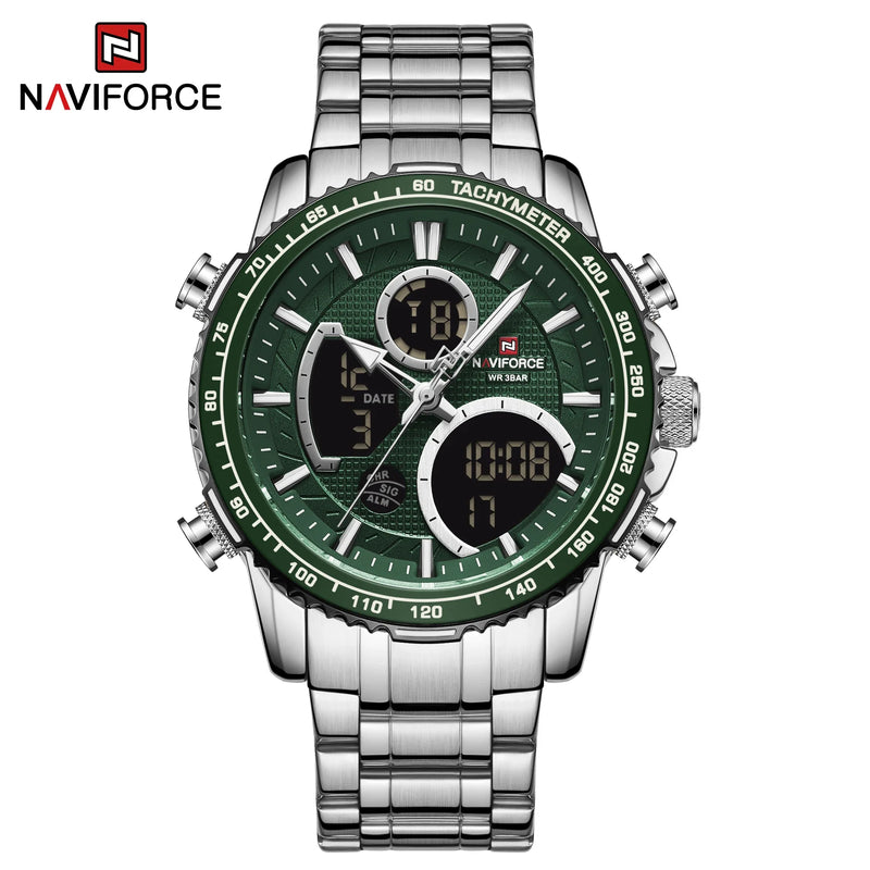 Relógio Masculino Quartzo Militar NAVIFORCE de Luxo Pulseira de Aço À Prova D' Água