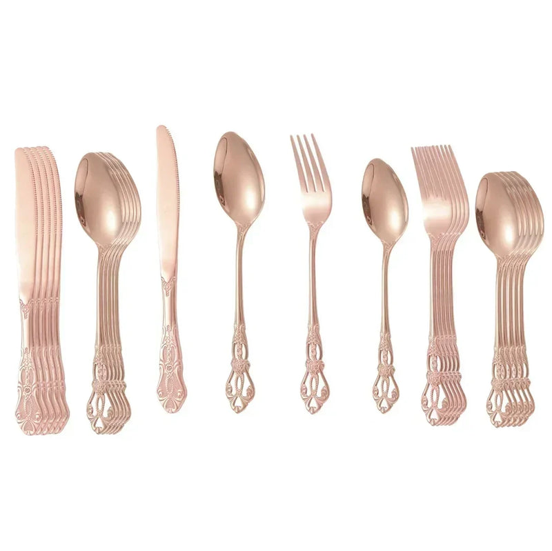 Conjunto de Talheres de Aço Inoxidável Dourado Royal European