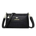Bolsas Feminina Luxo de Couro Macio 3 Camadas Ombro Crossbody