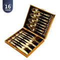 Conjunto de Talheres de Aço Inoxidável Dourado Royal European