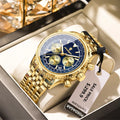 Relógio Masculino de Luxo POEDAGAR Pulseira de Aço Inoxidável à Prova D'Água