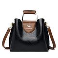 Bolsas Feminina Luxo de Couro Macio 3 Camadas Ombro Crossbody