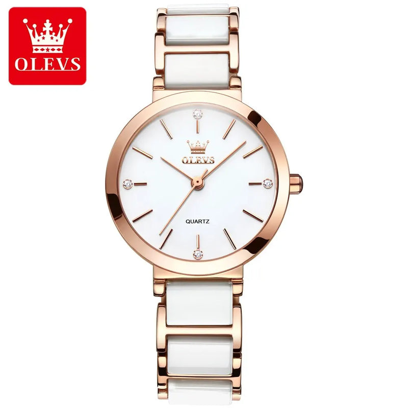Relógio Feminino Luxo Rosa de Ouro OLEVS